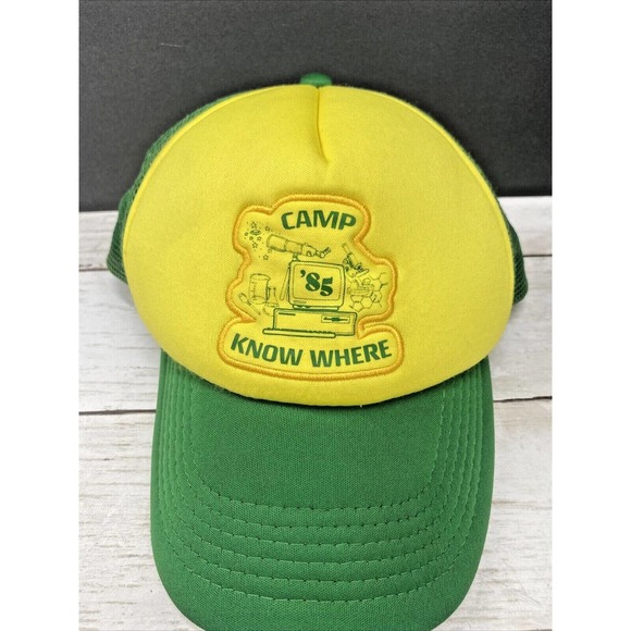 Stranger Things Dustin Trucker Hat Cap Camp Know Where ’85 Retro Computer - Picture 2 of 12